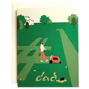 Dad Mowing Lawn