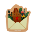 Brown Bunny Mail Sticker