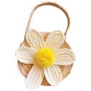 White Daisy Straw Bag