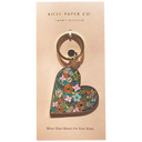 Floral Heart Enamel Keychain