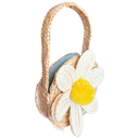 White Daisy Straw Bag