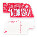 Die-Cut Nebraska State Postcard