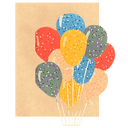 Party Balloons - Die Cut Card