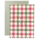 Pink Green Gingham Thanks